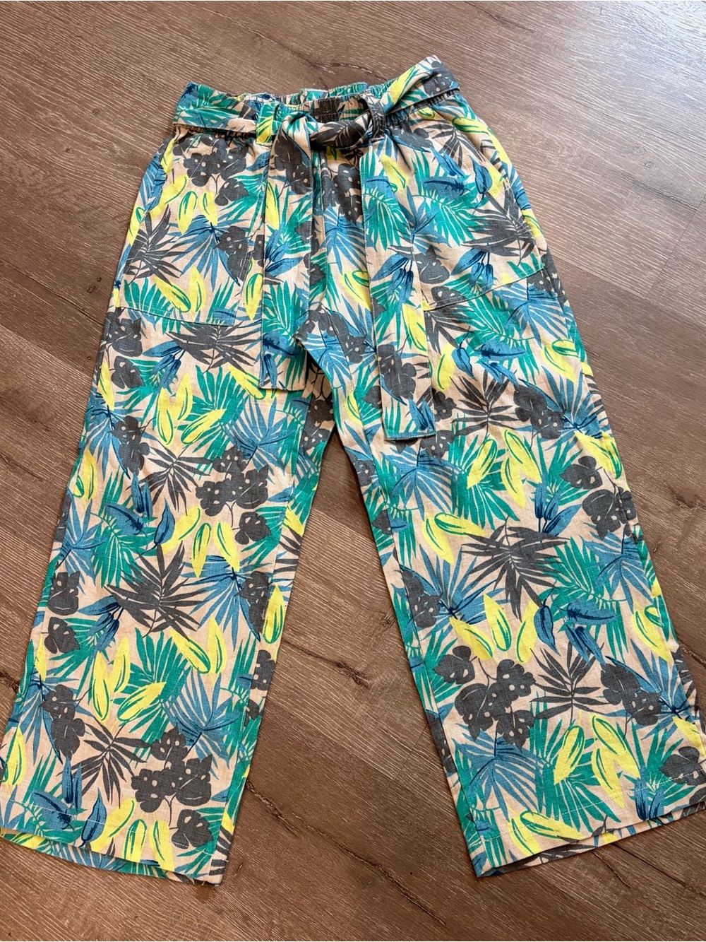 Lands' End women's floral linen straight-leg Size 6 P